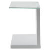 Tupit White High Gloss & Glass Lamp Table