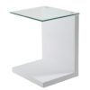 Tupit White High Gloss & Glass Lamp Table 2