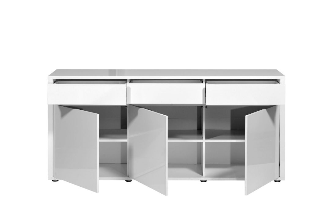 Urbana White High Gloss Sideboard 3 Drawer 3 Door FADS