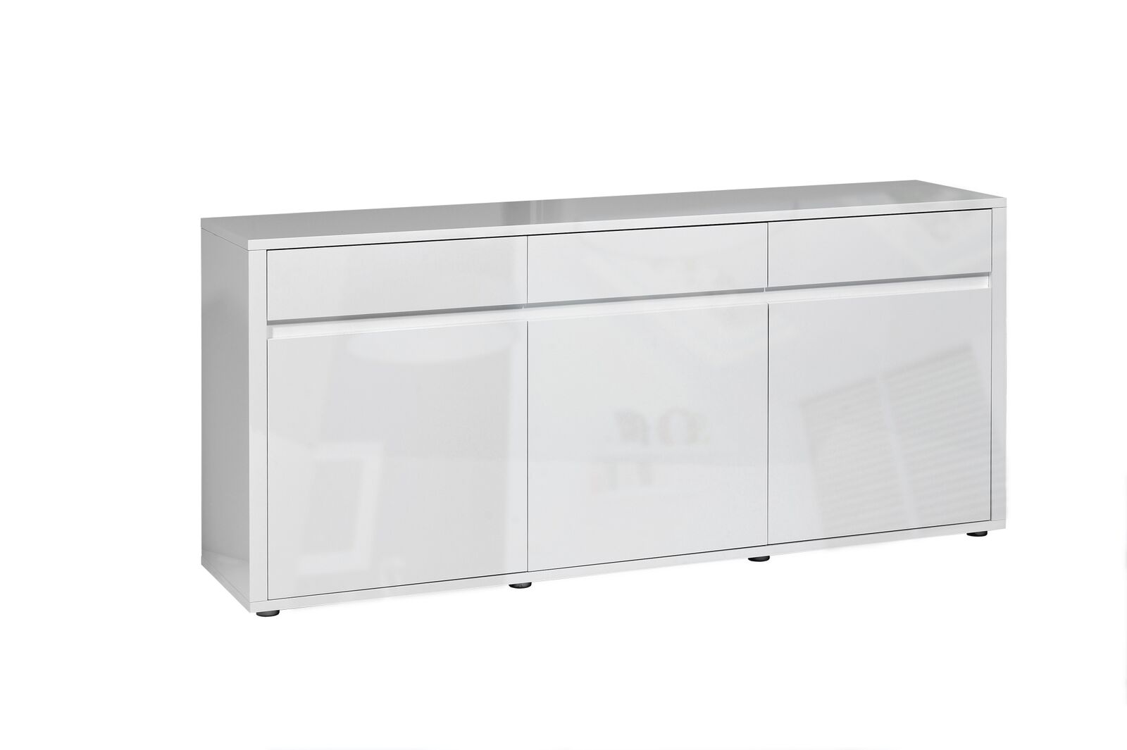 Urbana White High Gloss Sideboard 3 Drawer 3 Door FADS