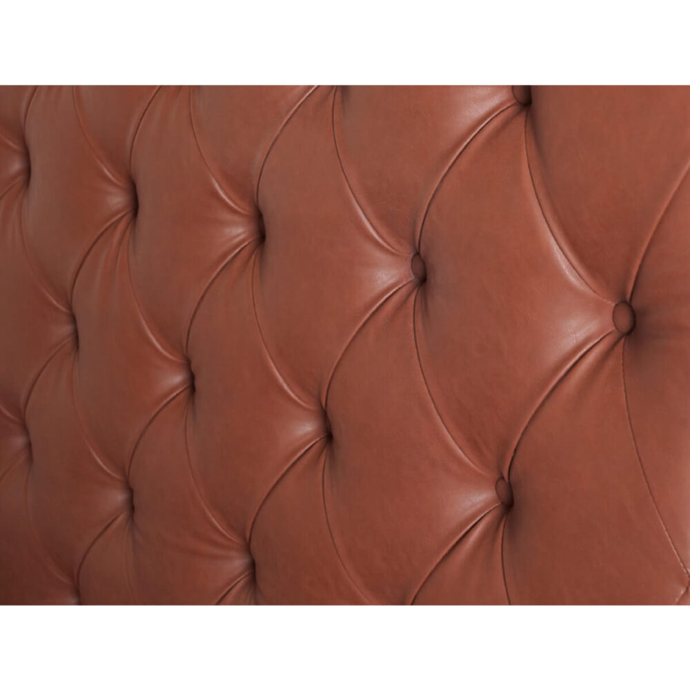 Windsor Bed Frame With Tall Headboard Faux Leather Brown 5
