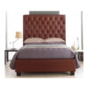 Windsor Bed Frame With Tall Headboard Faux Leather Brown 3