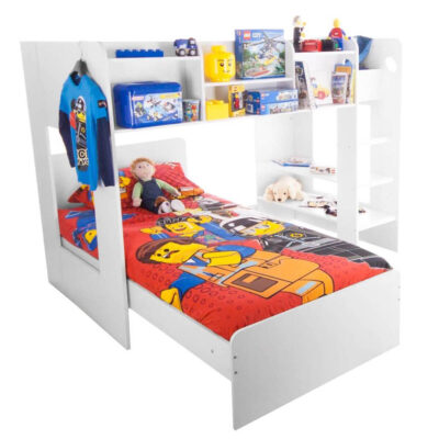 Wizard Bunk Bed With Storage Shelves White