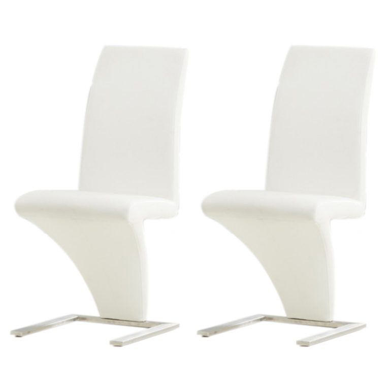 Red Z Shaped Dining Chairs Faux Leather Dining Chairs FADS