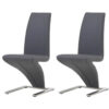 Z Shaped Dining Chairs Grey Faux Leather