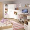 iKids Kids White & Oak Bedside Cabinet Lilac 3