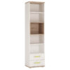 iKids Tall Bookcase 2 Drawer with Lemon Coloured Handles