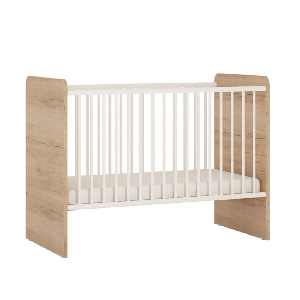 4Kids White & Oak First Cot with Storage Kids Furniture FADS