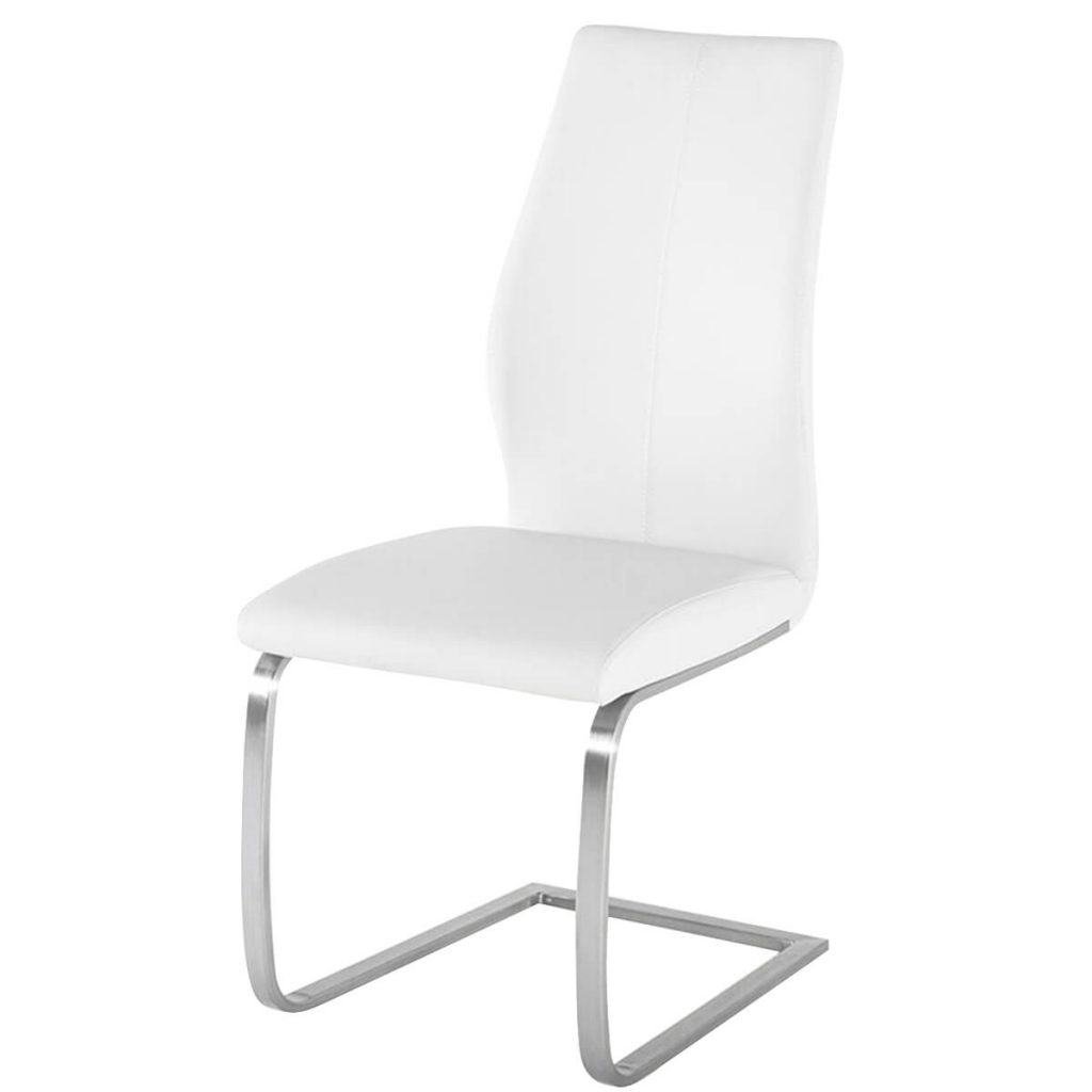 White Faux Leather Z Shaped Dining Chairs Dining Furniture FADS