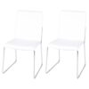 Kitos White Dining Chairs Faux Leather & Chrome