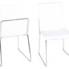 Kitos White Dining Chairs Faux Leather & Chrome 1