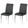 Leonora Black Faux Leather Dining Chairs