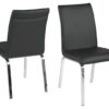 Leonora Black Faux Leather Dining Chairs 1