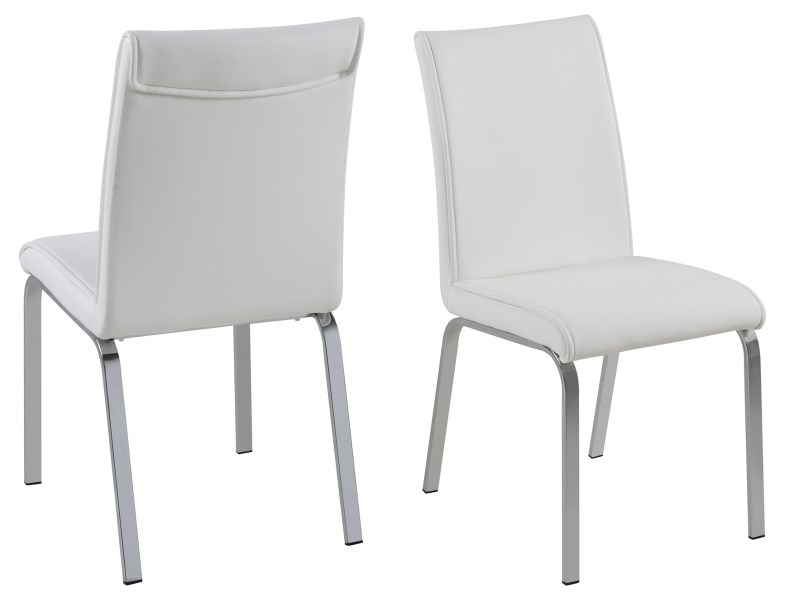 Leonora White Faux Leather Dining Chairs FADS