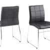 Milla Black Faux Leather Dining Chairs 4