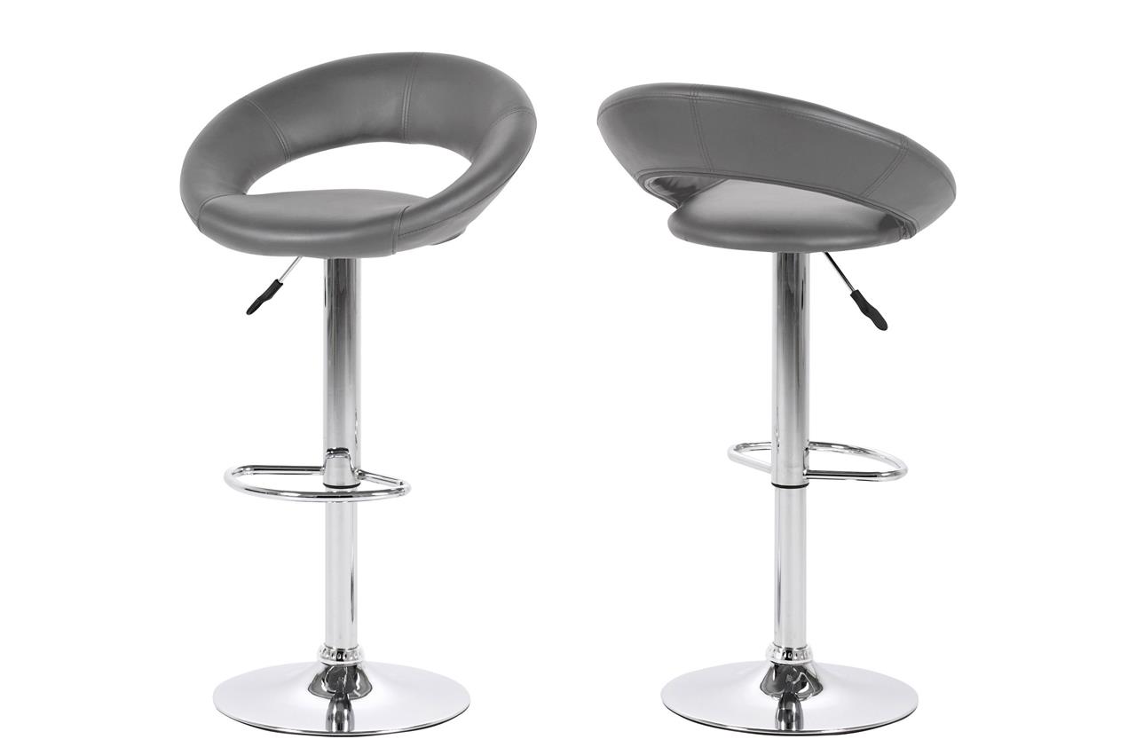 Caspian Faux Leather Grey Bar Stool Kitchen Bar Stools FADS