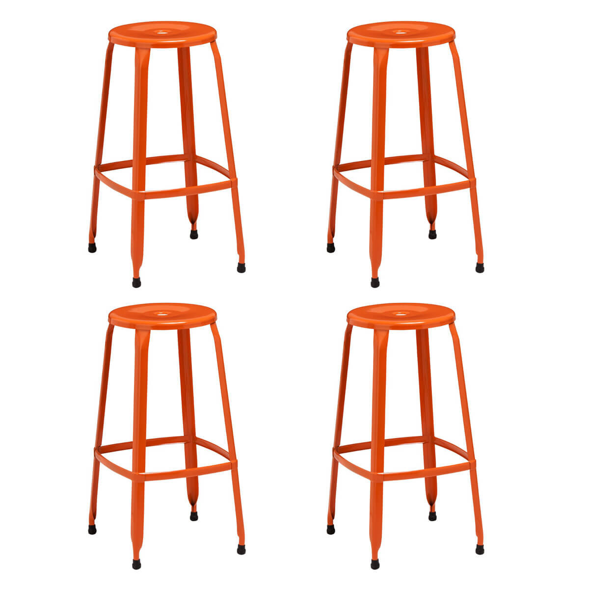 Orange cheap metal stool