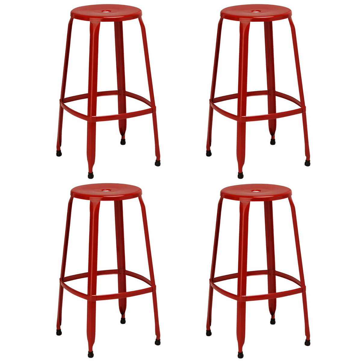 Rainbow Red Bar Stools Modern, Red Leather Stools