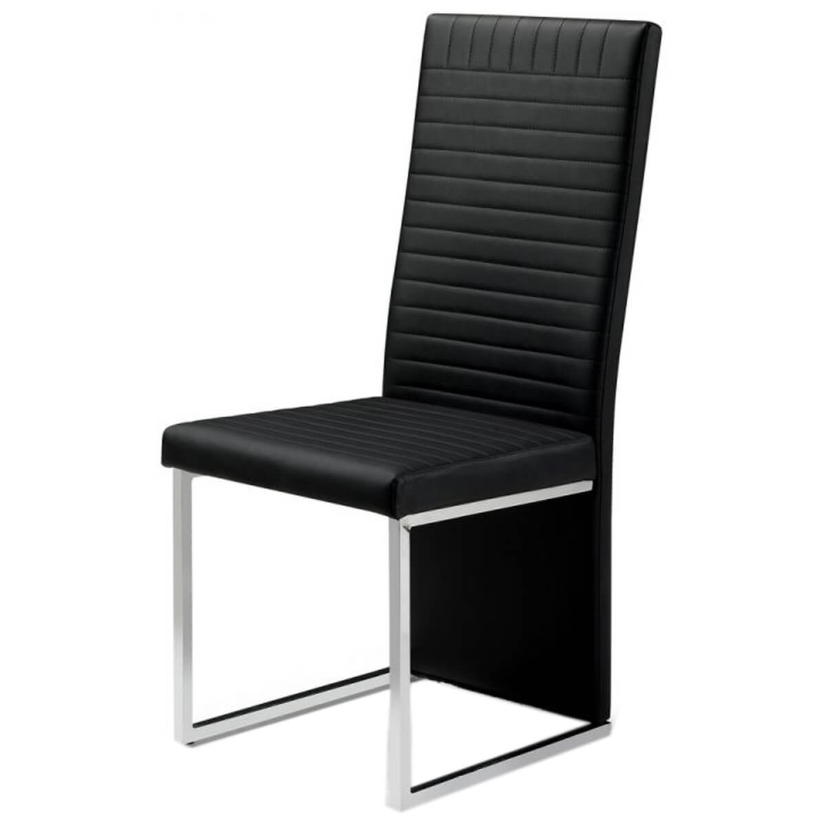 Tempo Black Faux Leather Dining Chair Dining Chairs Fads