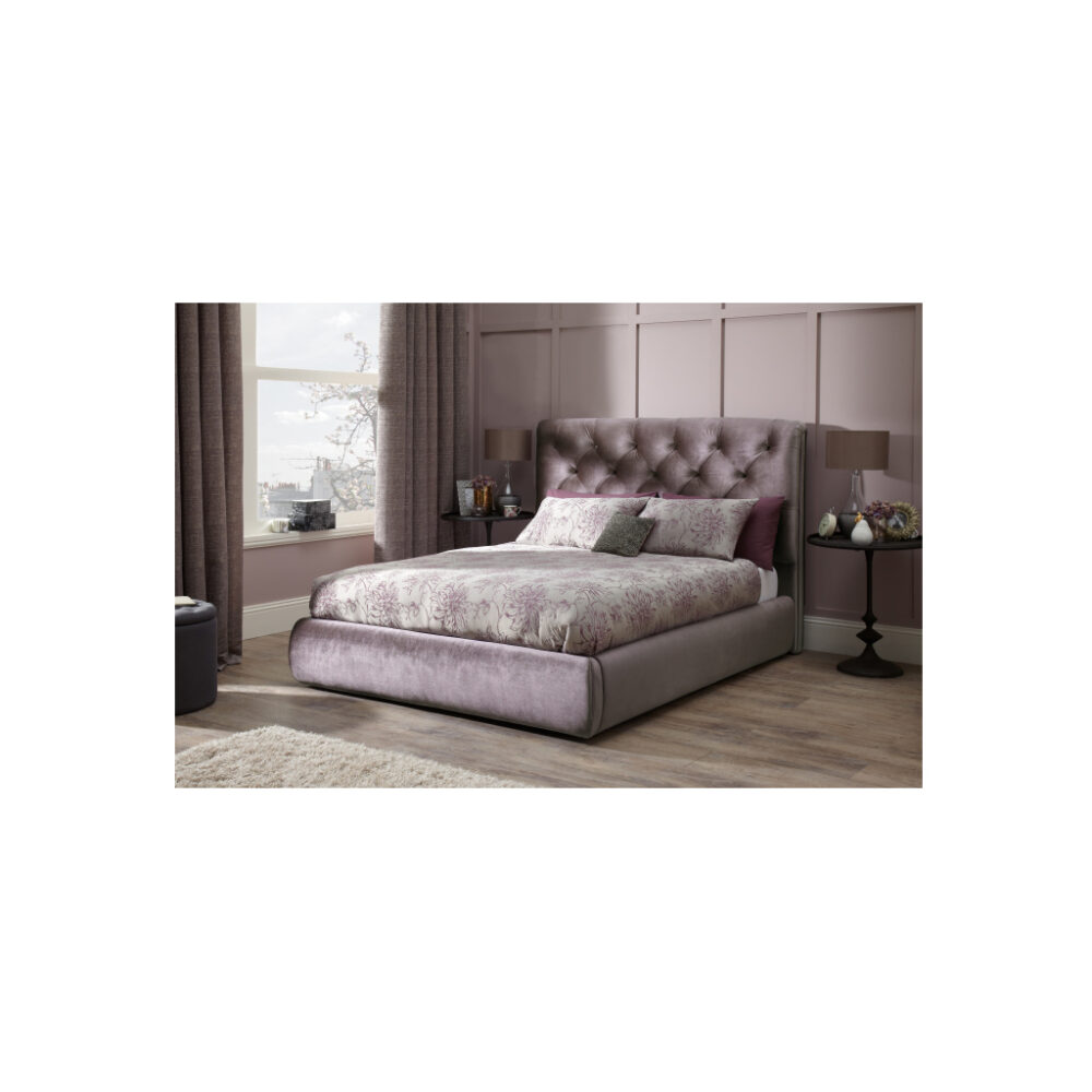 Alexandra Lilac Fabric Bed Frame 10