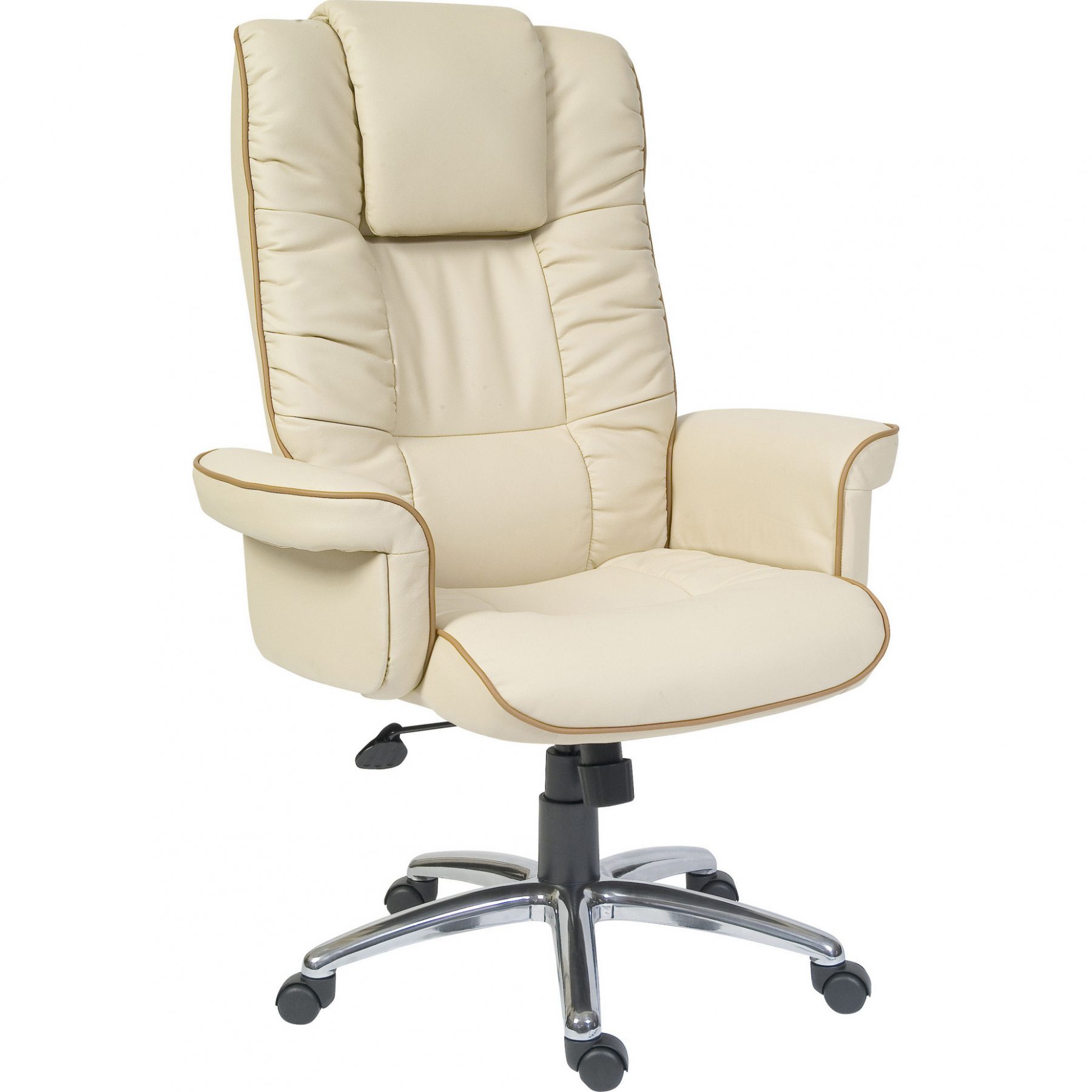 Allure Executive Office Chair Cream Leather 1 