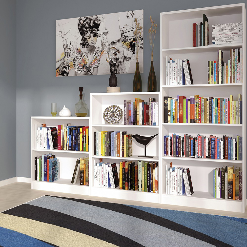 4 You Tall Wide Bookcase Pearl White, Tall And Wide Bookcase