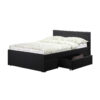 Faith Faux Leather Drawer Bed Black 2