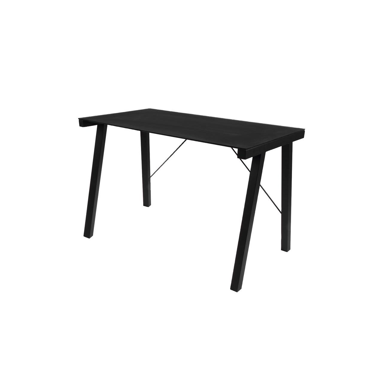 Neptune Black Glass Desk and Metal Modern Home Office FADS