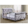 Toulouse Silver Crushed Velvet Sleight Bed 2