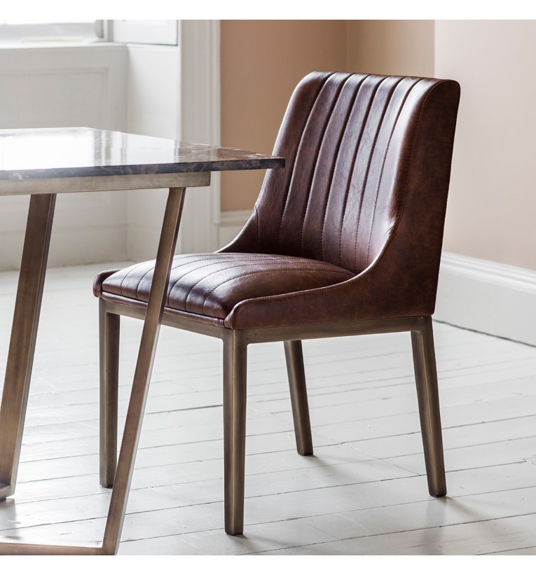 Clayton Dining Chairs Cognac Faux, Leather Tub Dining Chairs Uk