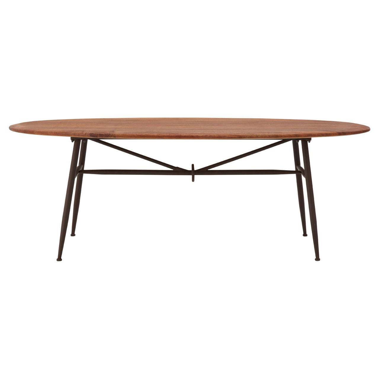 Foundry Oval Walnut Dining Table Industrial FADS.co.uk