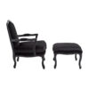 Baroque armchair and footstool black velvet at FADS.co.uk