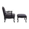 Baroque armchair and footstool grey velvet at FADS.co.uk