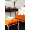 Baroque armchair & footstool burnt orange velvet at FADS.co.uk