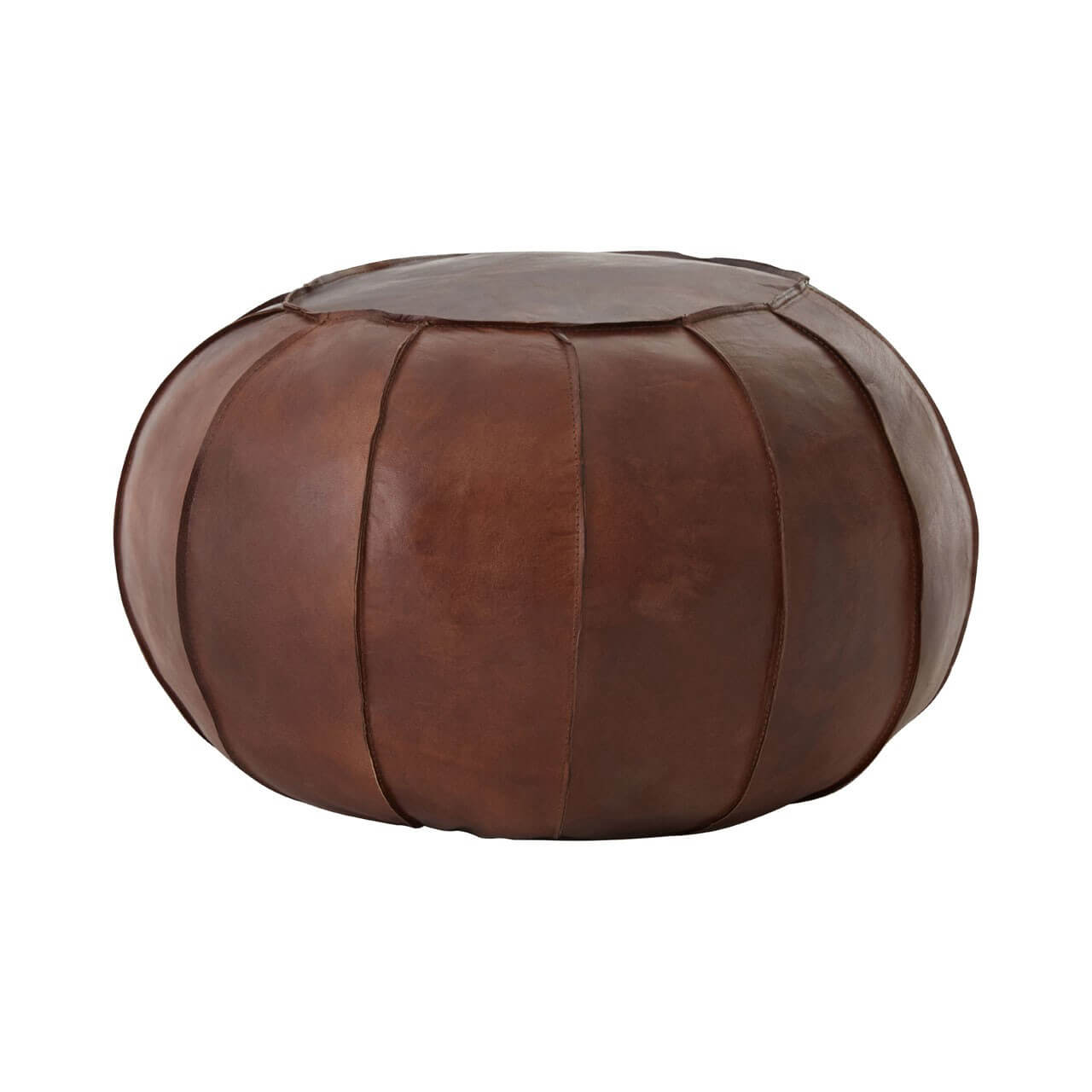 Hampton Pouffe Tan Leather Footstool FADS.co.uk
