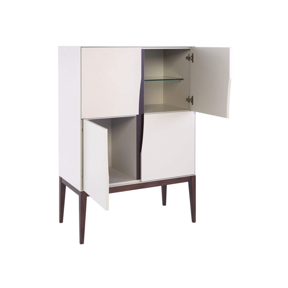 Ovio Black Gloss Storage Unit with LED Lights FADS