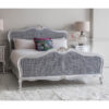 Madeleine silver leaf French Rococo style bed bedframe with cane or linen panels FADS Furniture & Design Studio