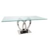 Orion-dining table glass and steel 6 - 8 seater