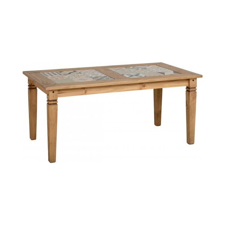Kingston Tile Top Dining Table in Distressed Waxed Pine FADS.co.uk