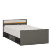 Space single bed with storage drawers orange trim
