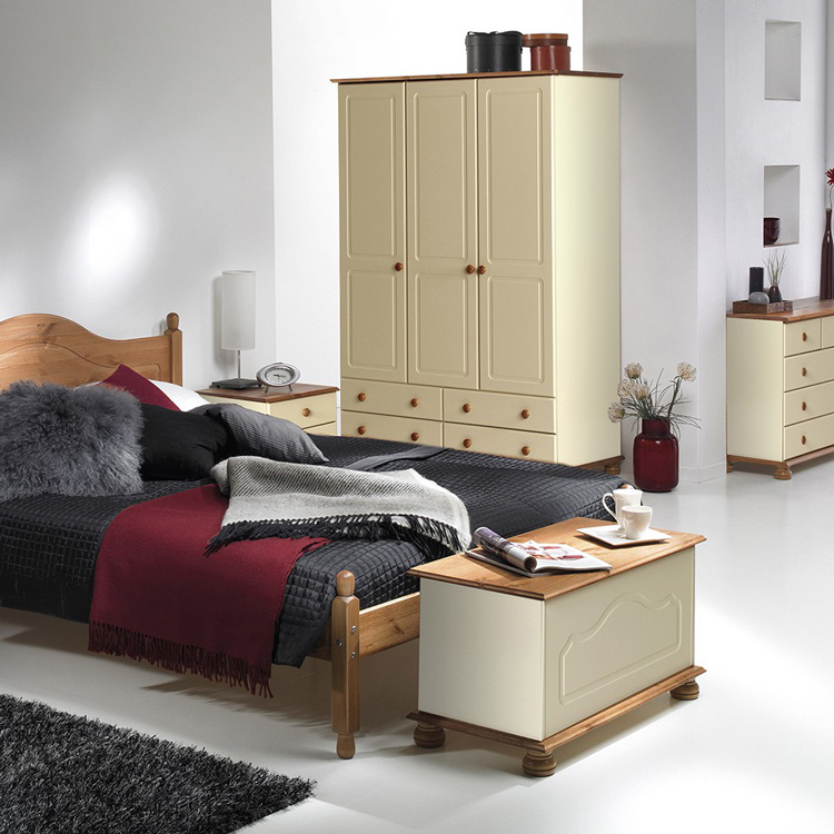 Copenhagen Cream & Pine Bedside 3 Drawer FADS