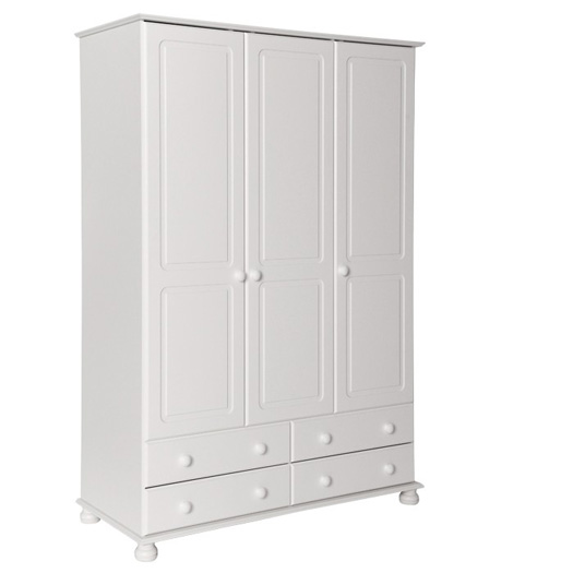 Copenhagen-white-wardrobe-3-door-4-drawer