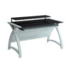 Curve Desk Grey veneer & black glass