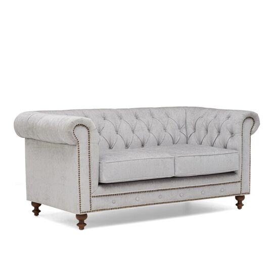 Montrose Grey Fabric 2 Seater Chesterfield Sofa FADS