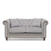 Juliette Grey Fabric 2 Seater Chesterfield Sofa Front
