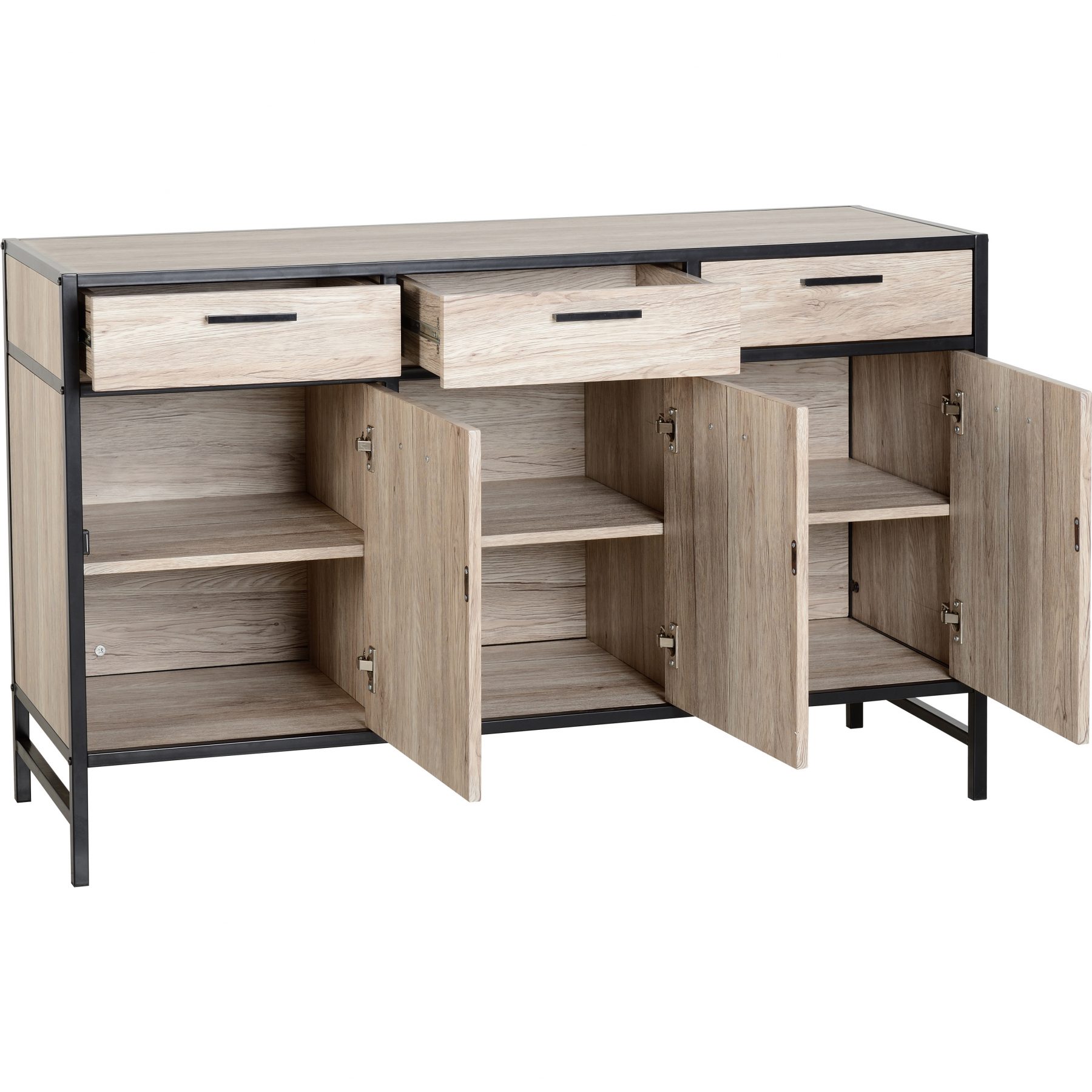 Warwick Oak Effect Sideboard 3 Drawers 3 Doors FADS