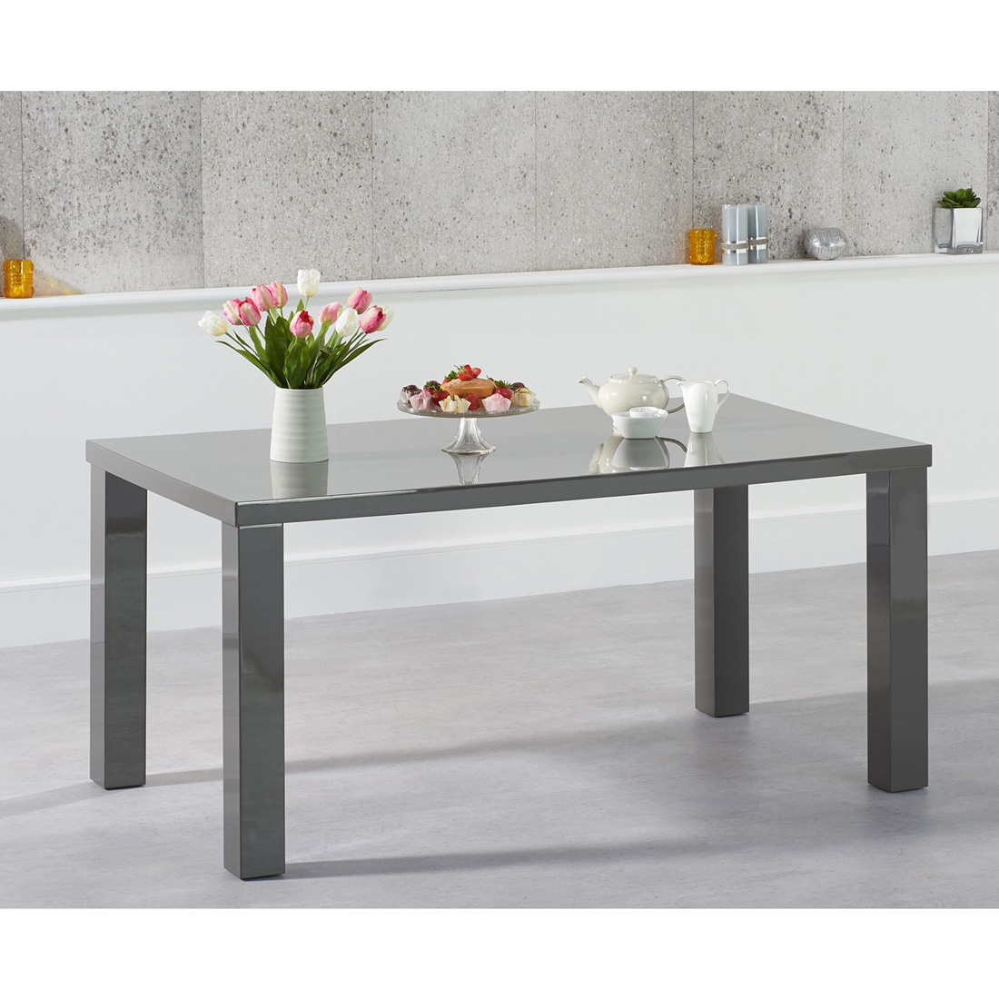 Grey gloss cheap kitchen table