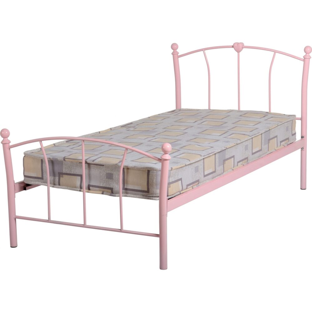 cailtin pink single metal bed frame