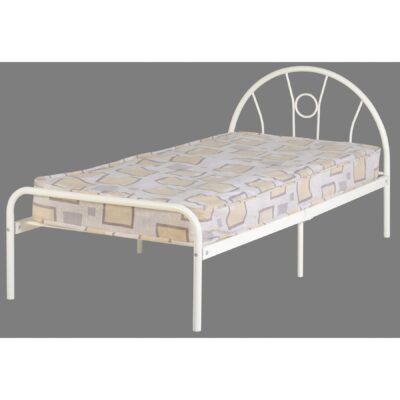 nova white metal bed frame single