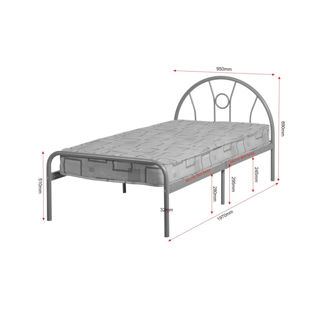 Nova single bed frame dimensions
